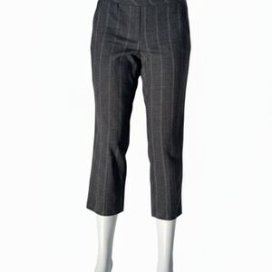 Kim Rogers Gray Wide Pinstripe Pull On  Stretch High Rise Pants Size  16